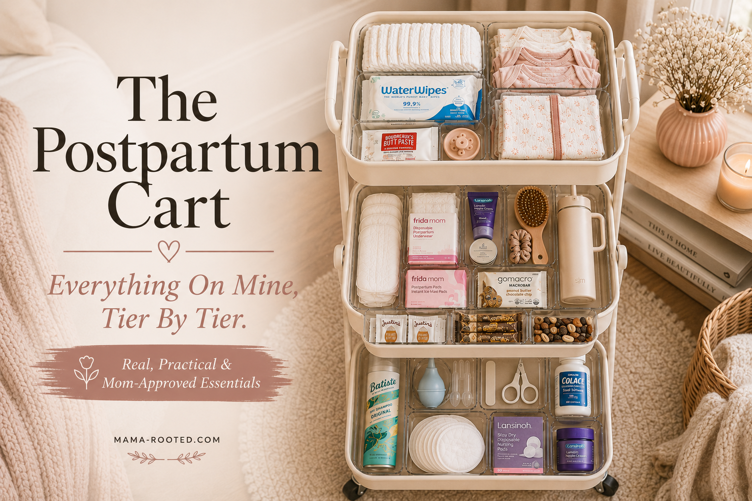 The Aesthetic Postpartum Cart: Everything You Actually Need and How to Organise It